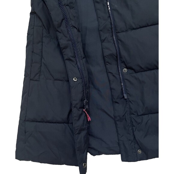 J Crew CREWCUTS Girls 10 Navy/Pink Puffy Hooded Winter Jacket Coat Parka - Picture 3 of 6